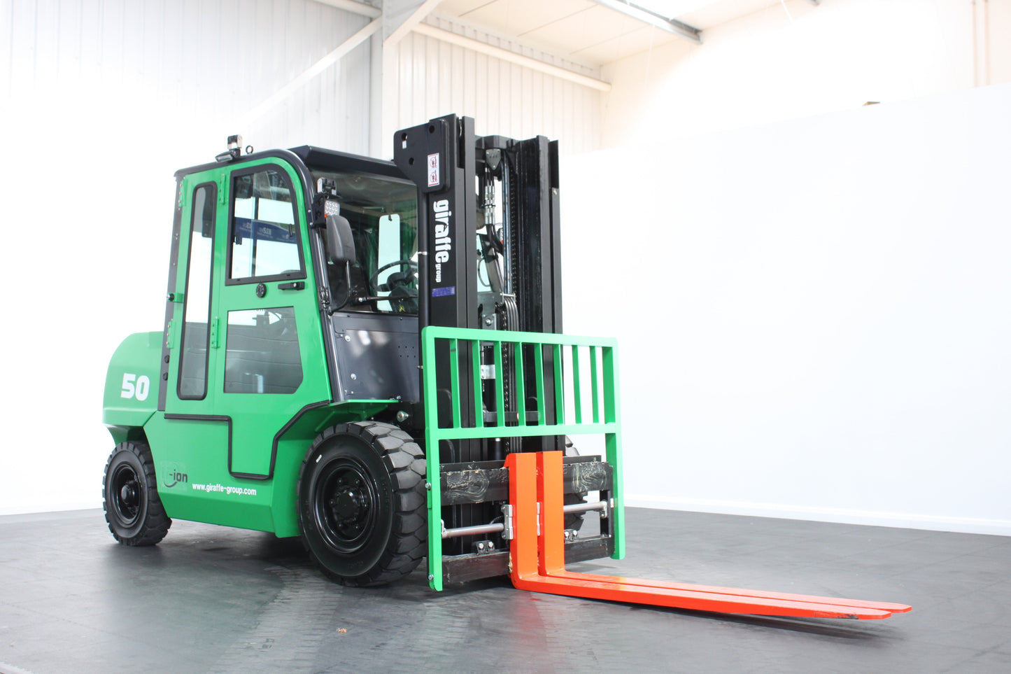 giraffe GBL50 Premium Plus Advanced Pedestrian Safety | Full Cab Lithium Electric Counterbalance  | 4-Wheel Forklift