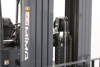 Mima mj25 2.5t articulated forklift | 4-stage mast, lithium, container-ready