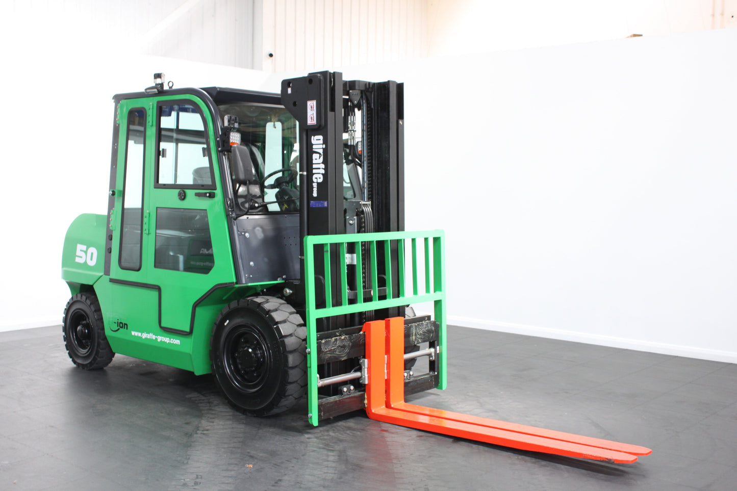 giraffe GBL50 Premium Plus Advanced Pedestrian Safety | Full Cab Lithium Electric Counterbalance  | 4-Wheel Forklift