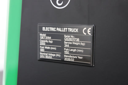 giraffe GET20M Electric Pallet truck –  2,000kg Capacity | Lithium-Ion Electric