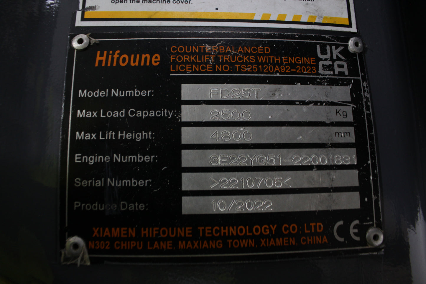 HIFOUNE FD25T - Open Cab