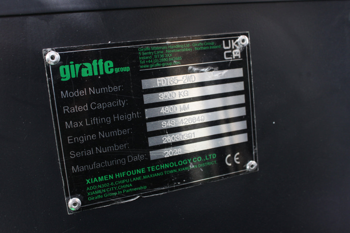 giraffe CPCD35-2WD - Full cab - Rough terrain forklift