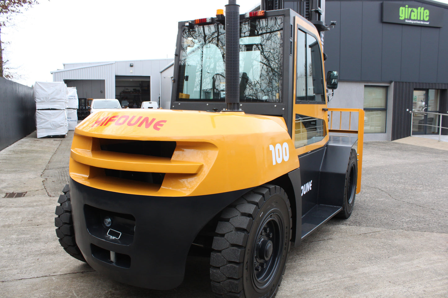 Hifoune FD10T 10T diesel forklift with full cab & rotator clamp | Triplex mast
