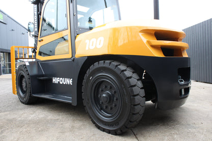 Hifoune FD10T 10T diesel forklift with full cab & rotator clamp | Triplex mast