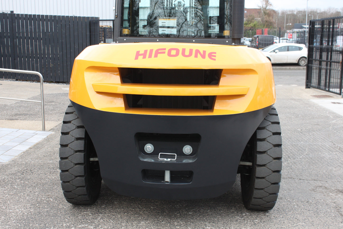 Hifoune FD10T 10T diesel forklift with full cab & rotator clamp | Triplex mast