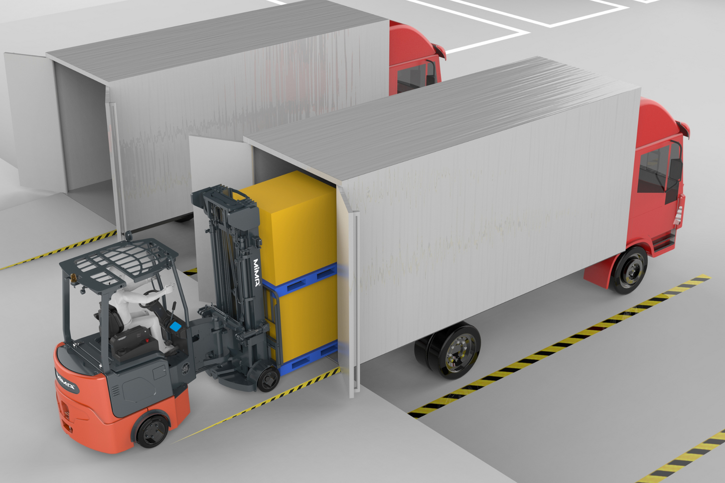 Mima mj25 2.5t articulated forklift | 4-stage mast, lithium, container-ready