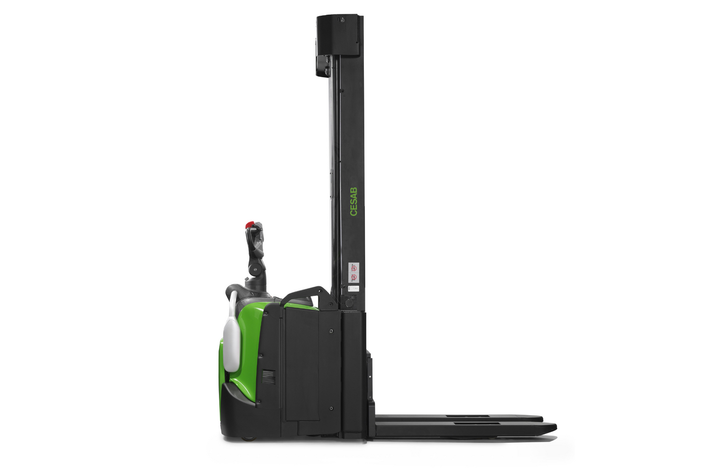 CESAB S300 Platform Powered Stacker – 1200kg to 2000kg Capacity | High-Speed Ride-On Electric Stacker with Powertrak Traction System